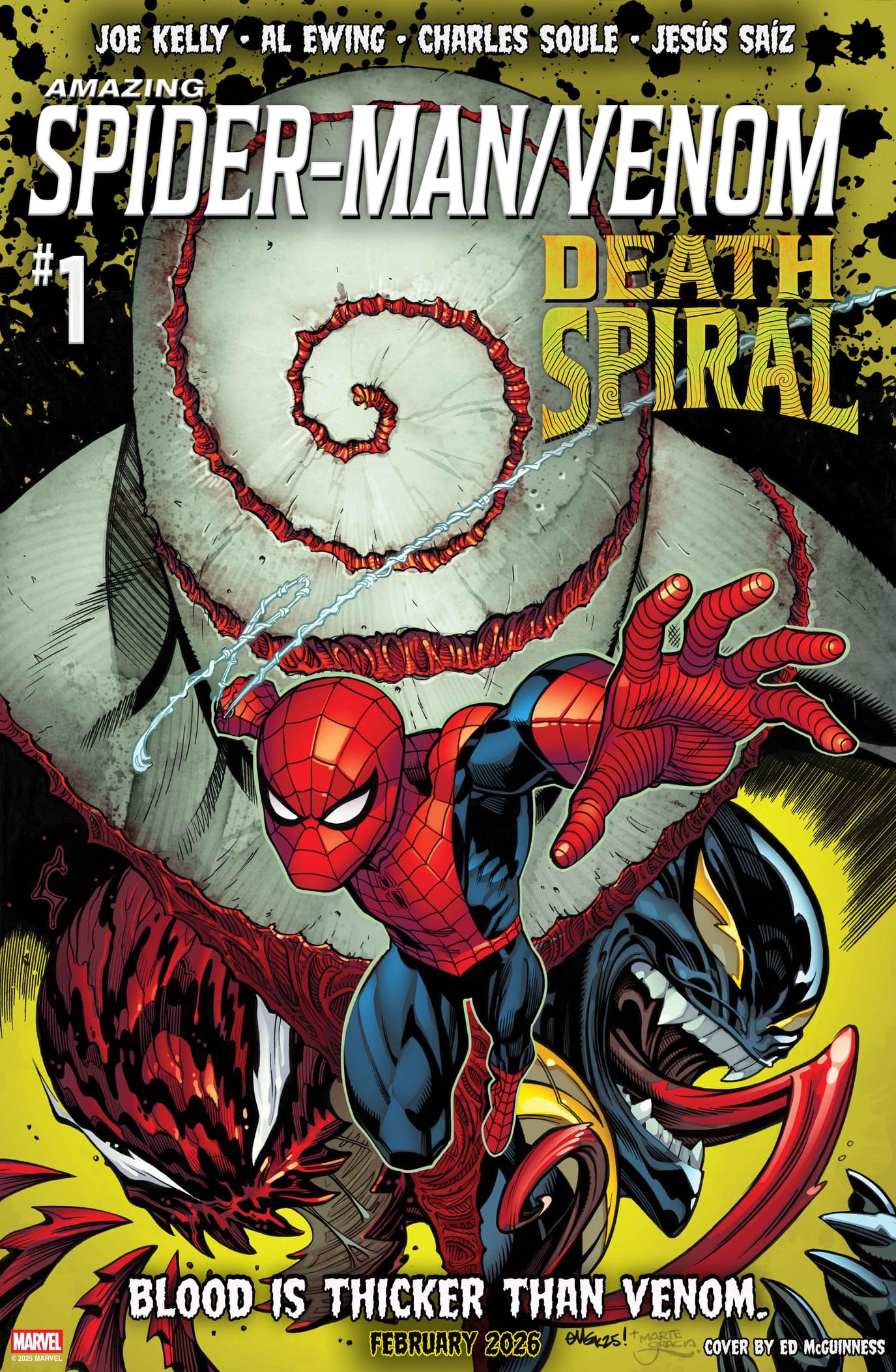 AMAZING SPIDER-MAN/VENOM: DEATH SPIRAL #1 Cover by ED MCGUINNESS