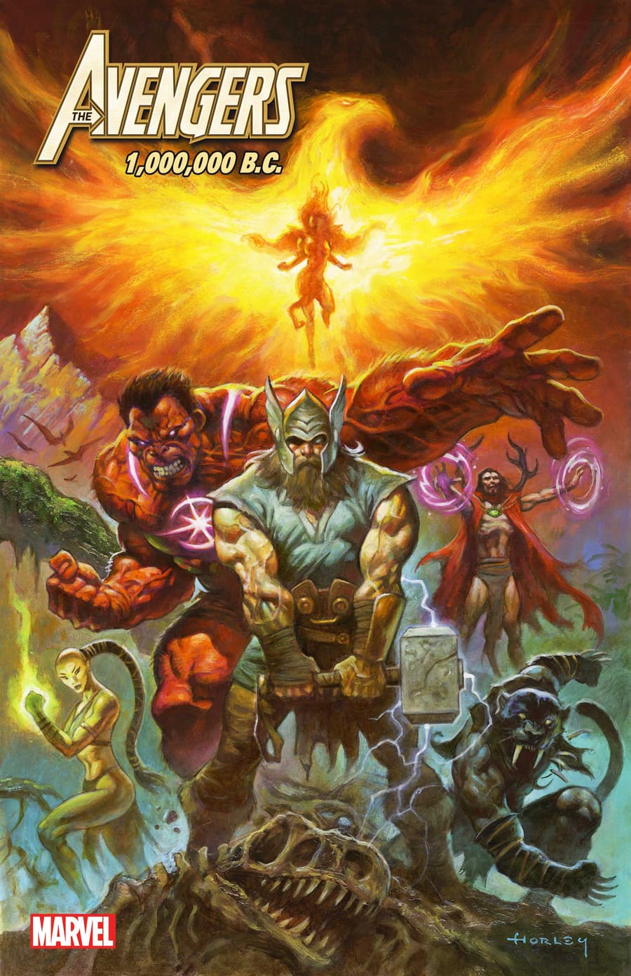 AVENGERS: 1,000,000 B.C. #1 variant cover by Alex Horley