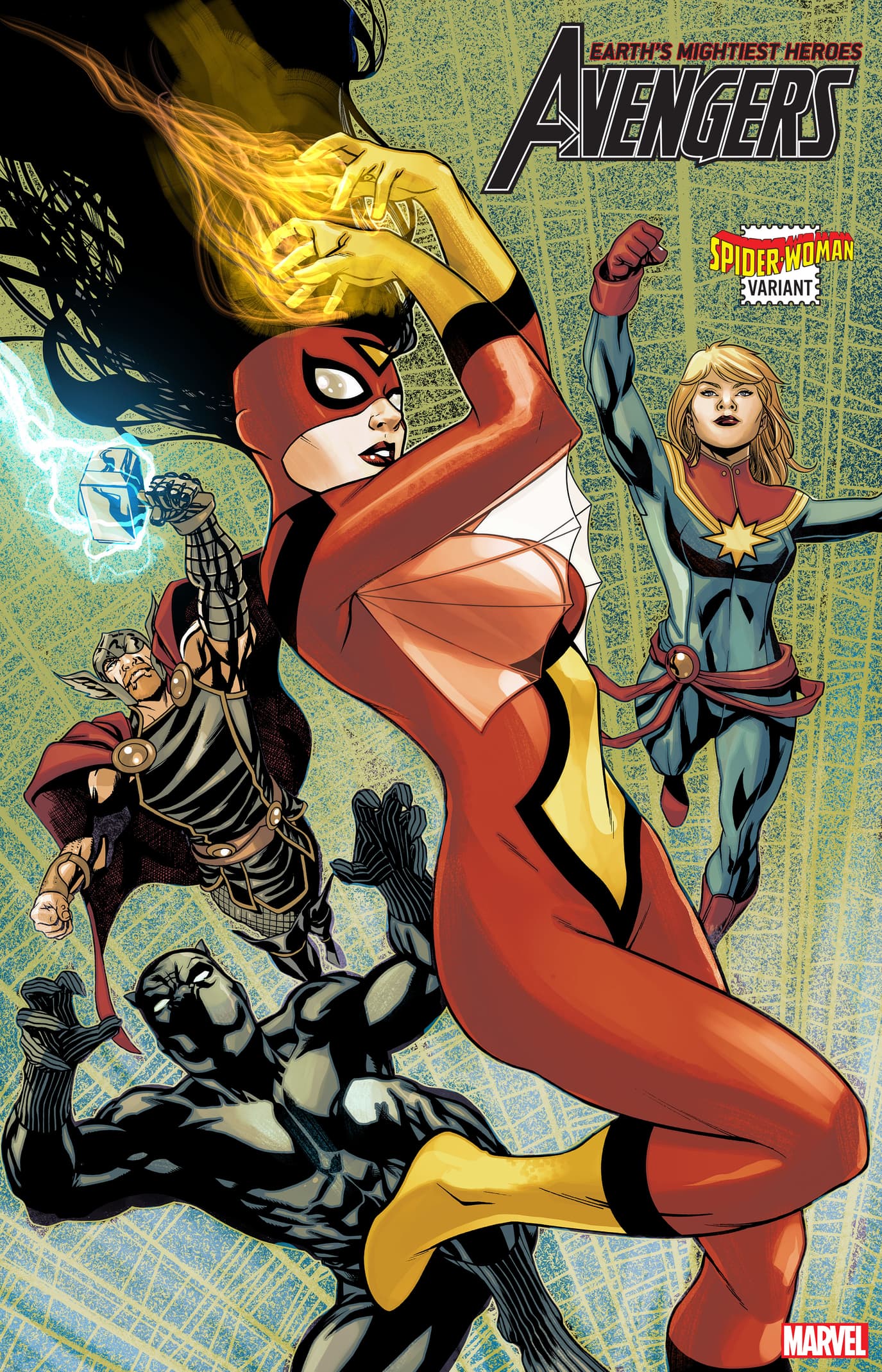 AVENGERS #32 SPIDER-WOMAN VARIANT by MIKE McKONE with colors by ANDRES MOSSA