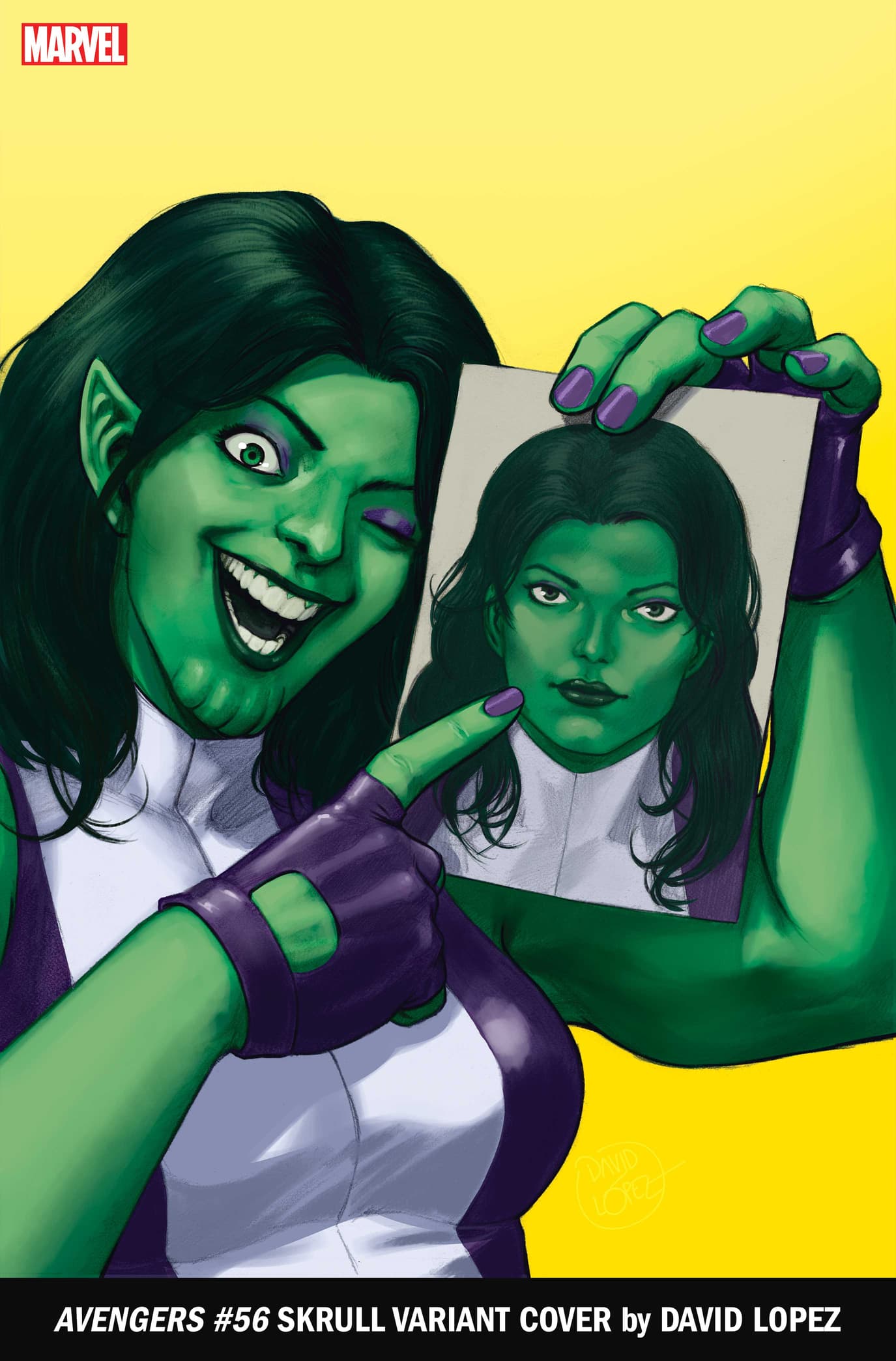 AVENGERS #56 SKRULL VARIANT COVER by DAVID LOPEZ