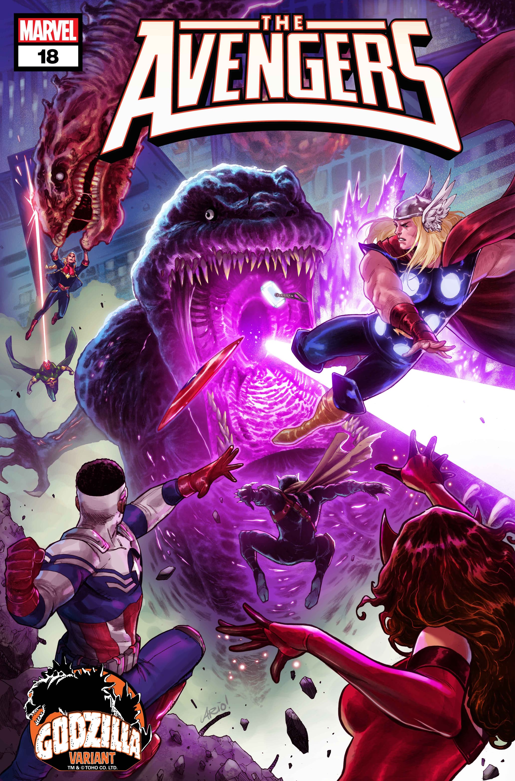 AVENGERS #18 Godzilla Variant Cover by Ario Anindito