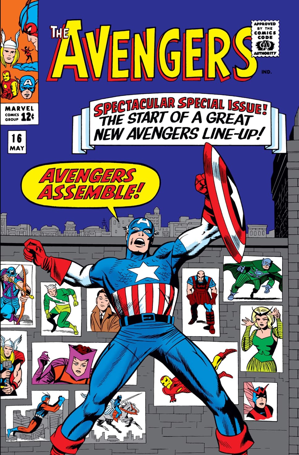 AVENGERS (1963) #16 cover by Jack Kirby, Dick Ayers, Stan Goldberg, and Artie Simek