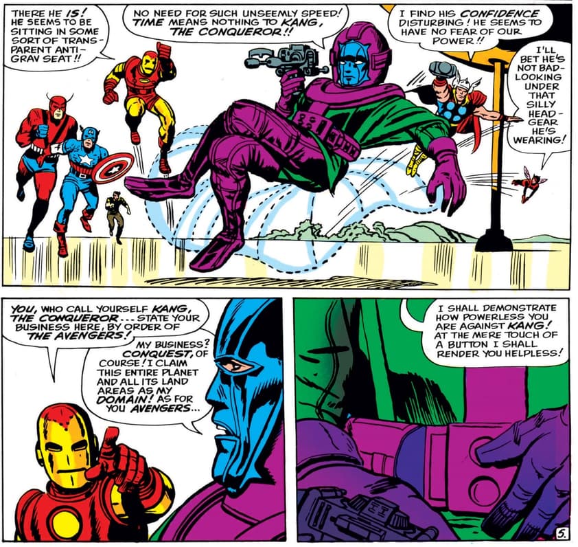 The first appearance of Kang in AVENGERS (1963) #8.