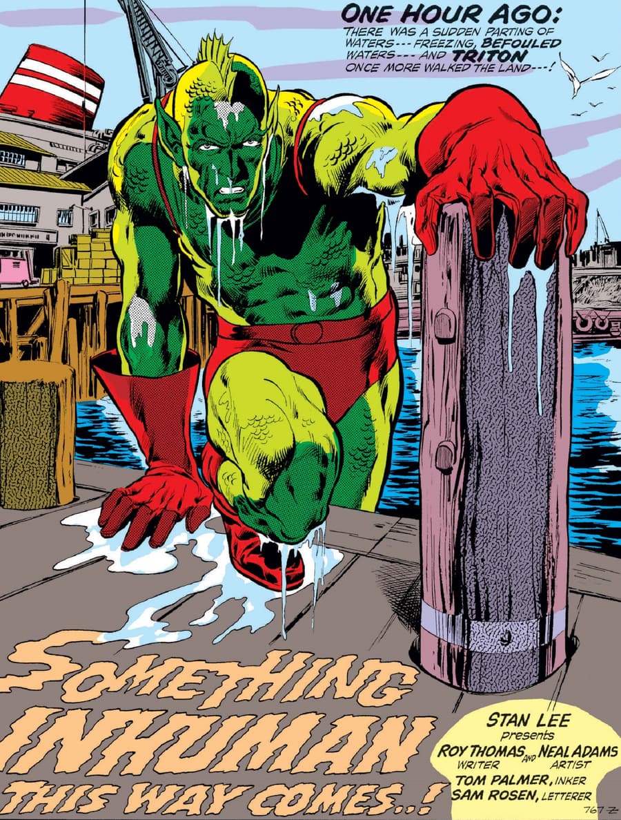 Triton emerges on land in AVENGERS (1963) #95.