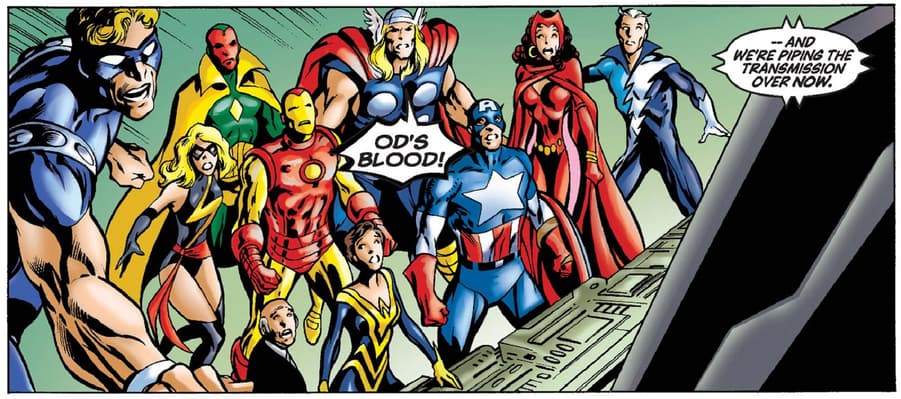 The main team roster in AVENGERS (1998) #38.