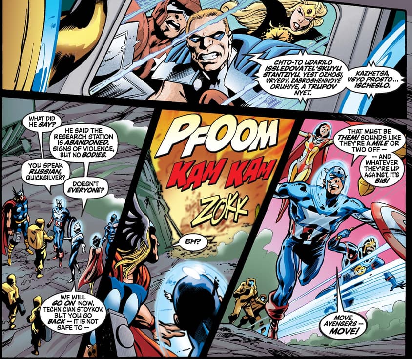 Pietro speaking Russian in AVENGERS (1998) #42.