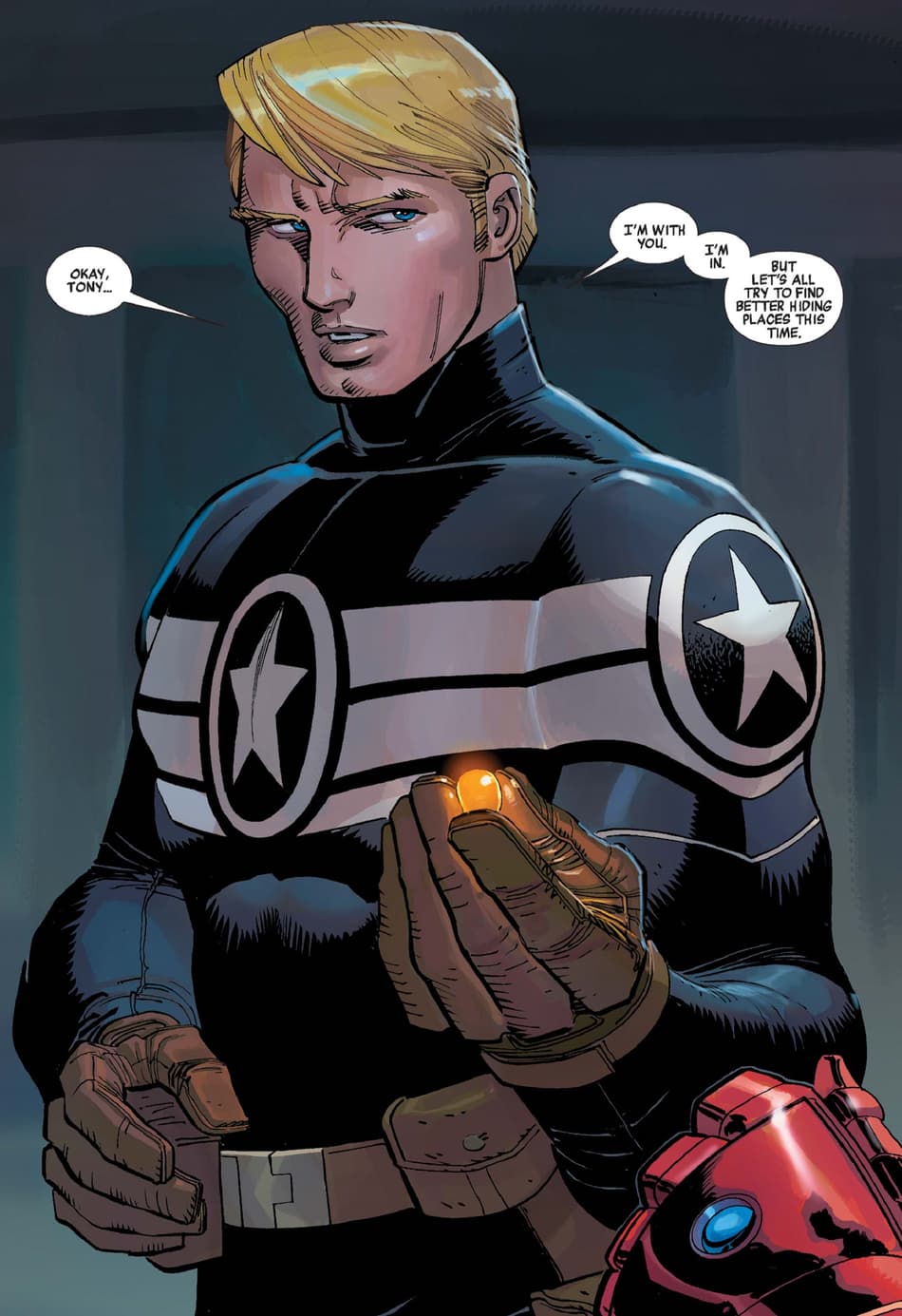 Steve Rogers joins the Illuminati in AVENGERS (2010) #12.