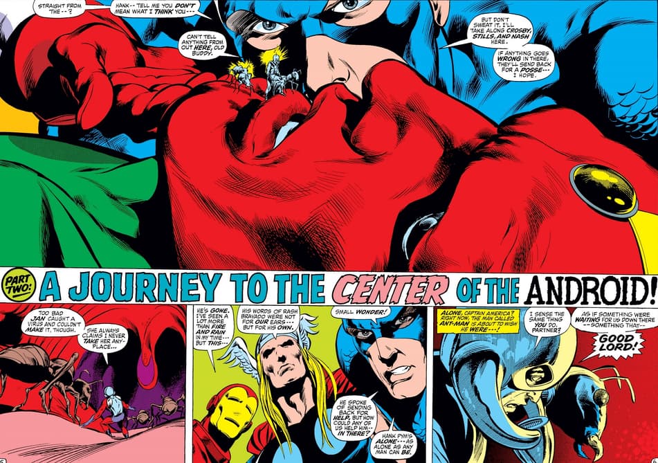 Hank Pym shrinks down to go inside the Vision in AVENGERS (1963) #93.