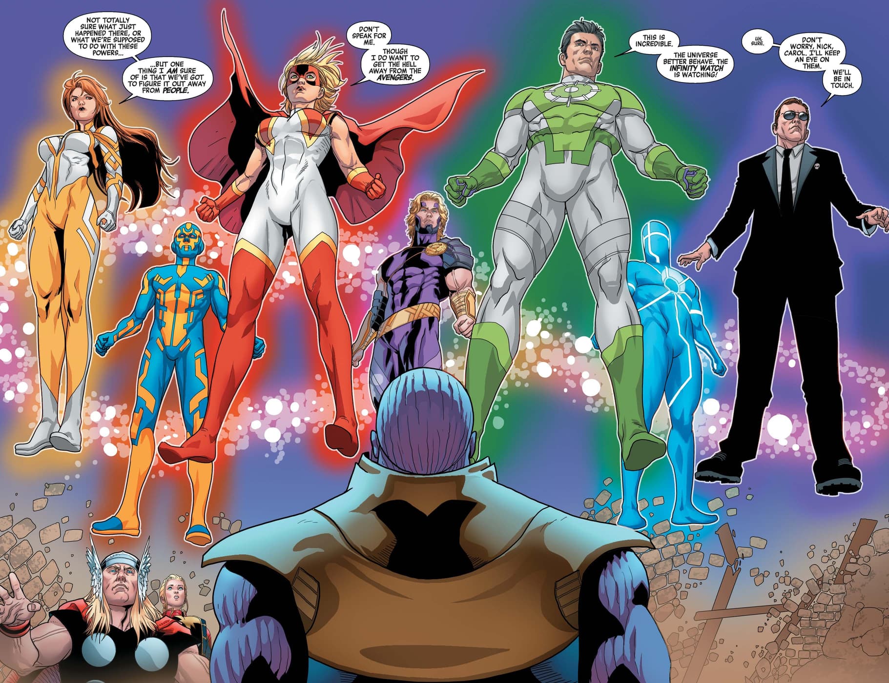 AVENGERS ANNUAL (2024) #1 page by Derek Landy and Salvador Larroca