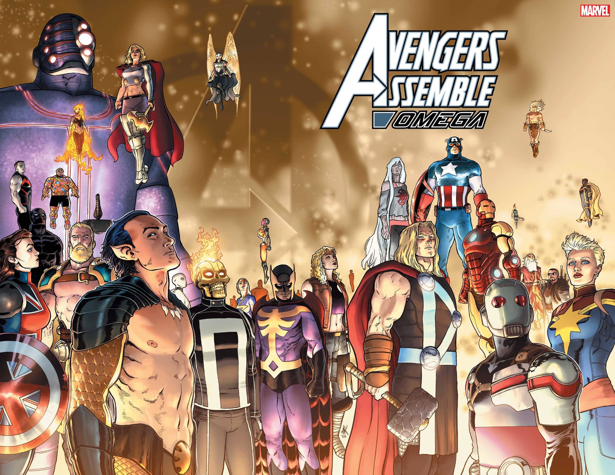 AVENGERS ASSEMBLE OMEGA #1 cover by Aaron Kuder
