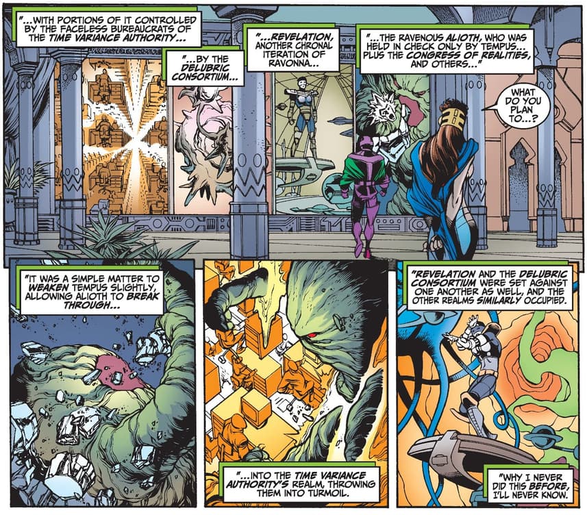 Kang reveals his plot to use Alioth to undermine the Time Variance Authority.