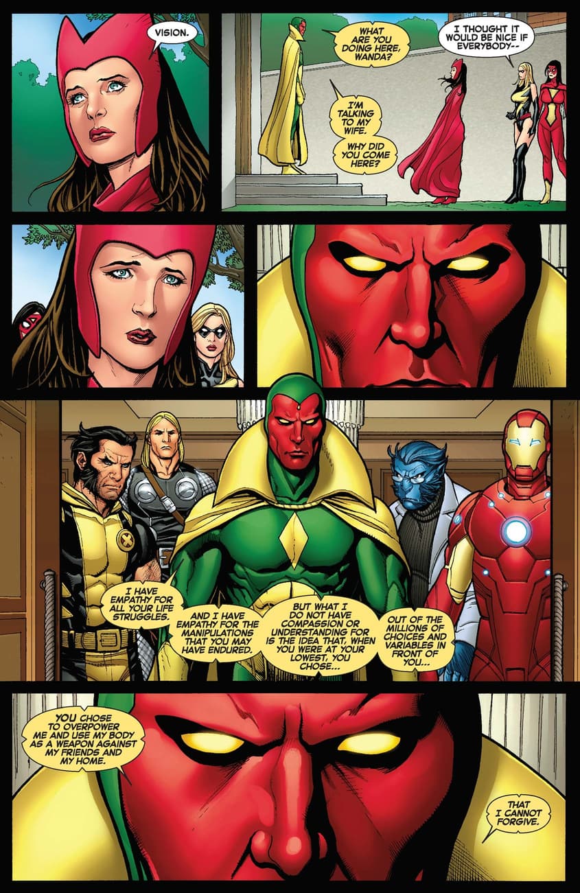 Vision confronts Wanda about their past.