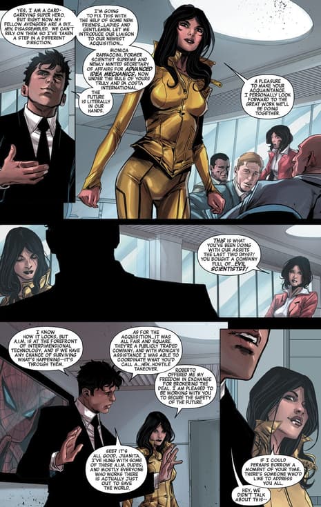 Monica and Sunspot take charge in AVENGERS WORLD (2014) #18.