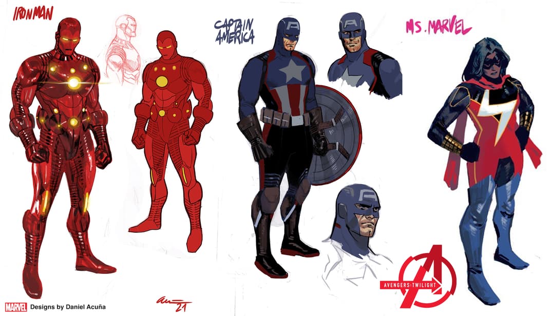 AVENGERS: TWILIGHT character design sheet by Daniel Acuña