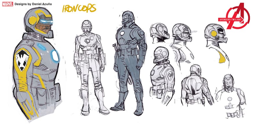 AVENGERS: TWILIGHT character design sheet by Daniel Acuña