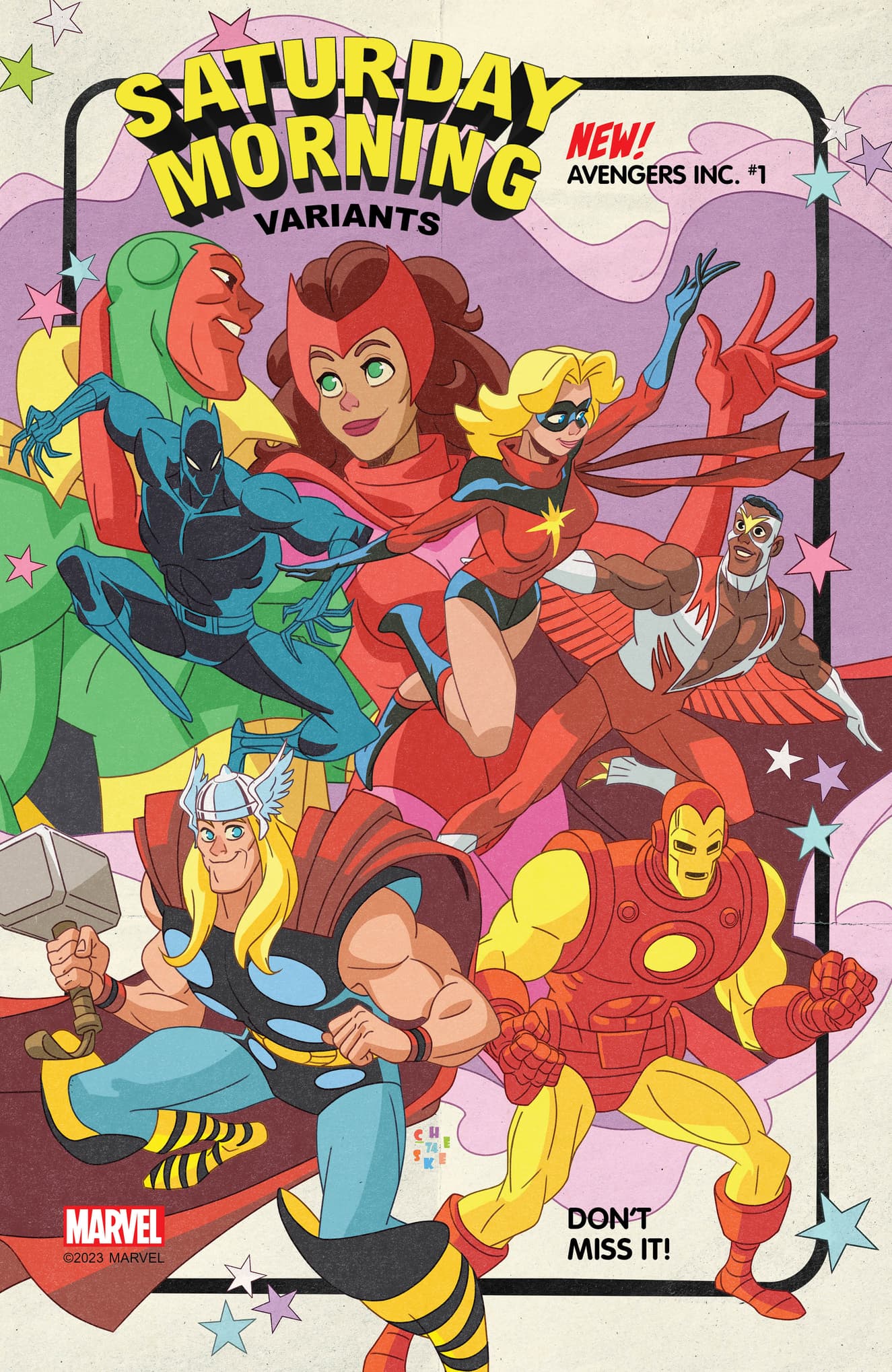 AVENGERS INC. #1 Saturday Morning Variant Cover by Sean Galloway