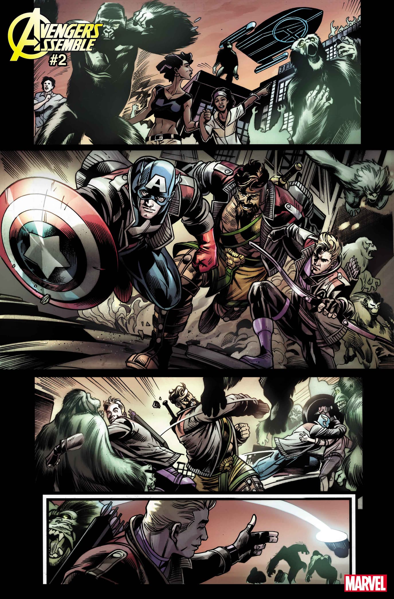 AVENGERS ASSEMBLE #2 art by Scot Eaton