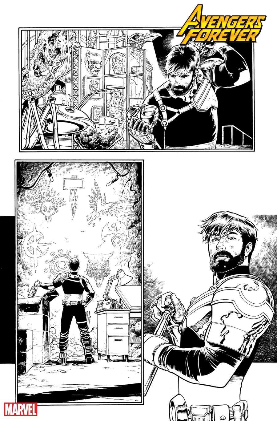 AVENGERS FOREVER #1 preview inks by Aaron Kuder