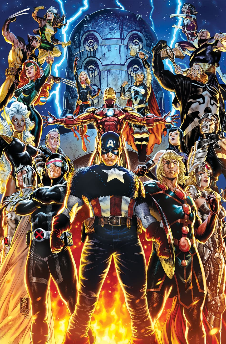 Cover to A.X.E.: JUDGMENT DAY (2022) #1 by Mark Brooks.