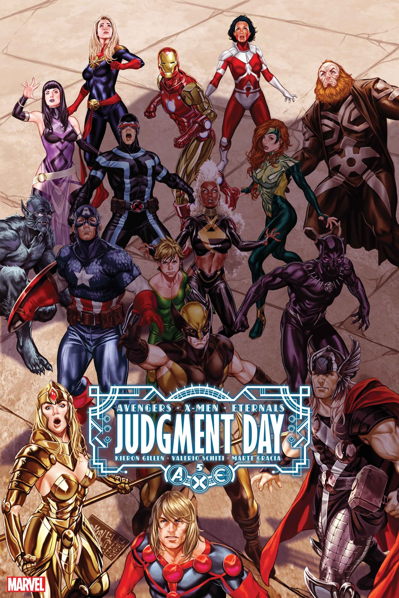 A.X.E.: JUDGMENT DAY #5 cover by Mark Brooks