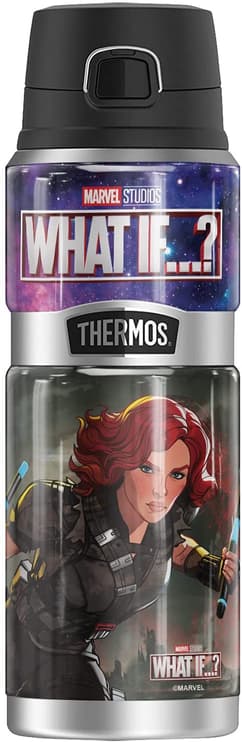 Black Widow Stainless Steel Drink Bottle, Vacuum insulated & Double Wall, 24oz / shop it <a href=https://www.amazon.com/Post-Apocalyptic-THERMOS-STAINLESS-Stainless-insulated/dp/B09BZW2YFG>here</a>