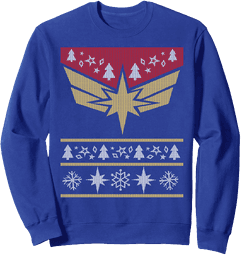 Buy it <a href=https://www.amazon.com/Marvel-Captain-Danvers-Holiday-Sweatshirt/dp/B08M57DFJC>here</a>