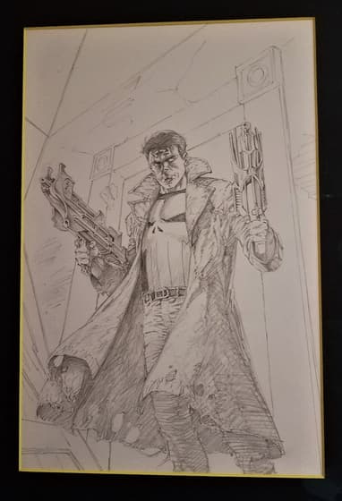 Punisher #1 cover pencils by Bernie Wrightson