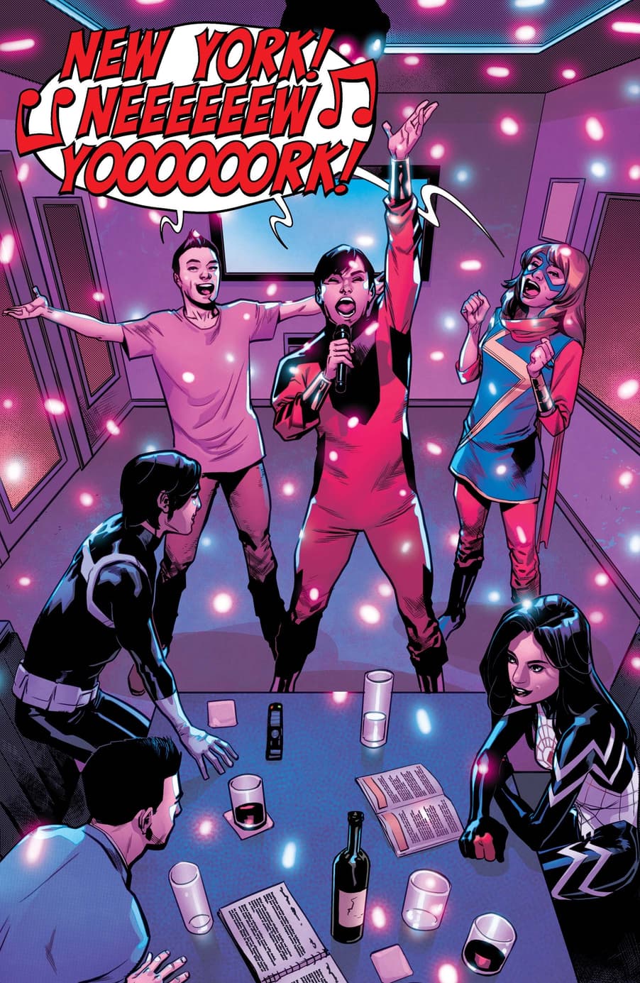 Shang-Chi and Ms. Marvel singing karaoke!
