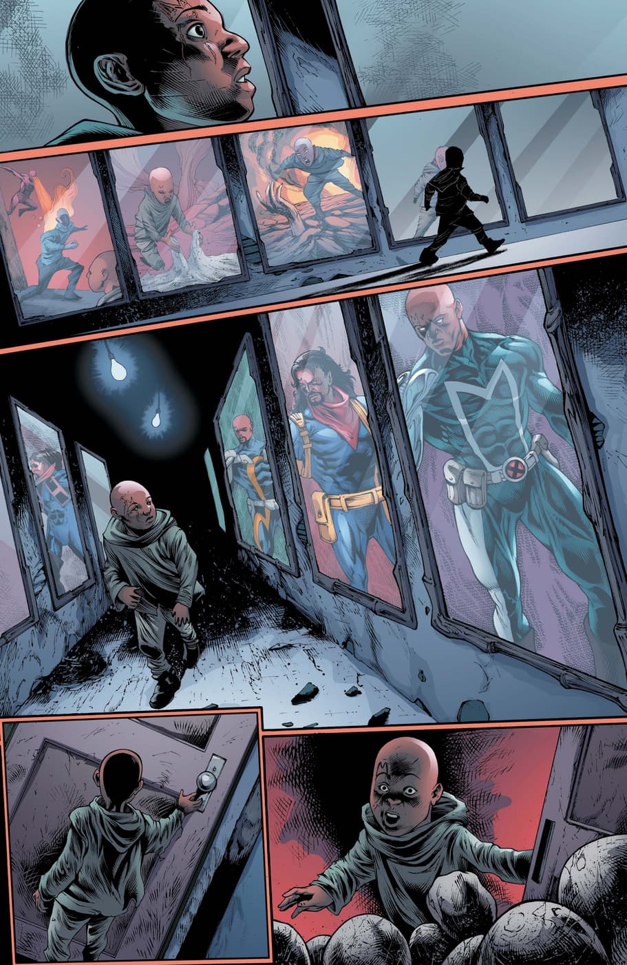 Preview page from BISHOP: WAR COLLEGE (2023) #1 by J. Holtham, Sean Damien Hill, Victor Nava, Roberto Poggi, and Espen Grundetjern.