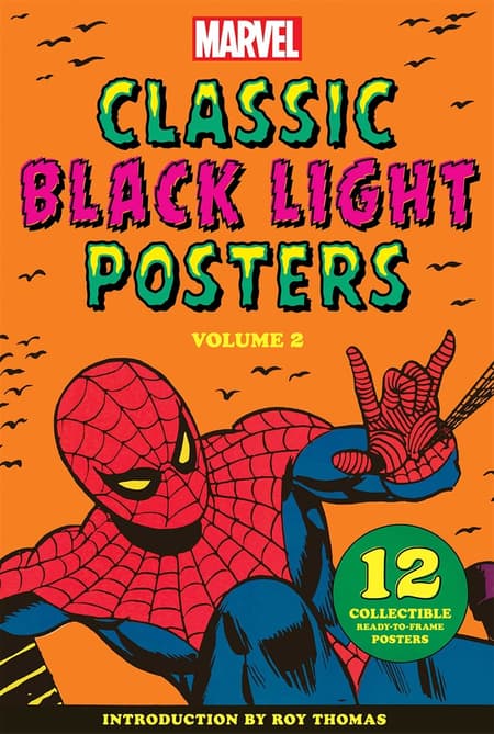 Abrams Books MARVEL CLASSIC BLACK LIGHT POSTER PORTFOLIO featuring Spider-Man