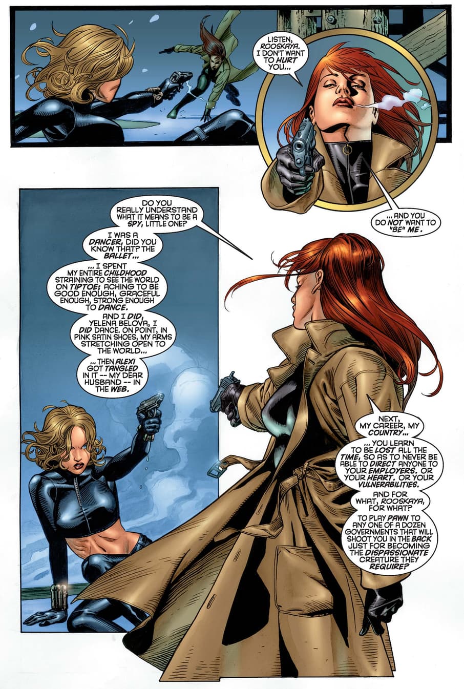 Natasha confronts Yelena Belova in BLACK WIDOW (1999) #2.