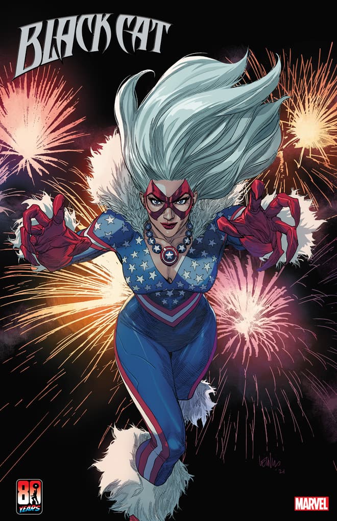 BLACK CAT #8 CAPTAIN AMERICA 80TH VARIANT COVER by LEINIL FRANCIS YU & SUNNY GHO