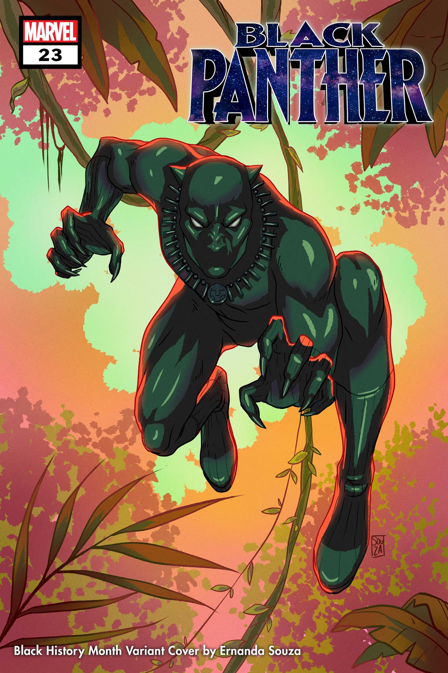BLACK PANTHER #23 BLACK HISTORY MONTH VARIANT COVER by ERNANDA SOUZA