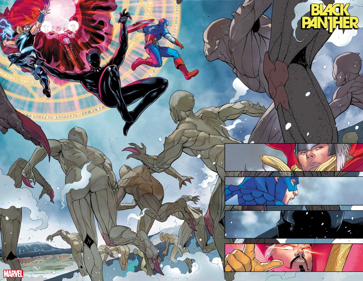 BLACK PANTHER #1 preview art by Juann Cabal with colors by Federico Blee