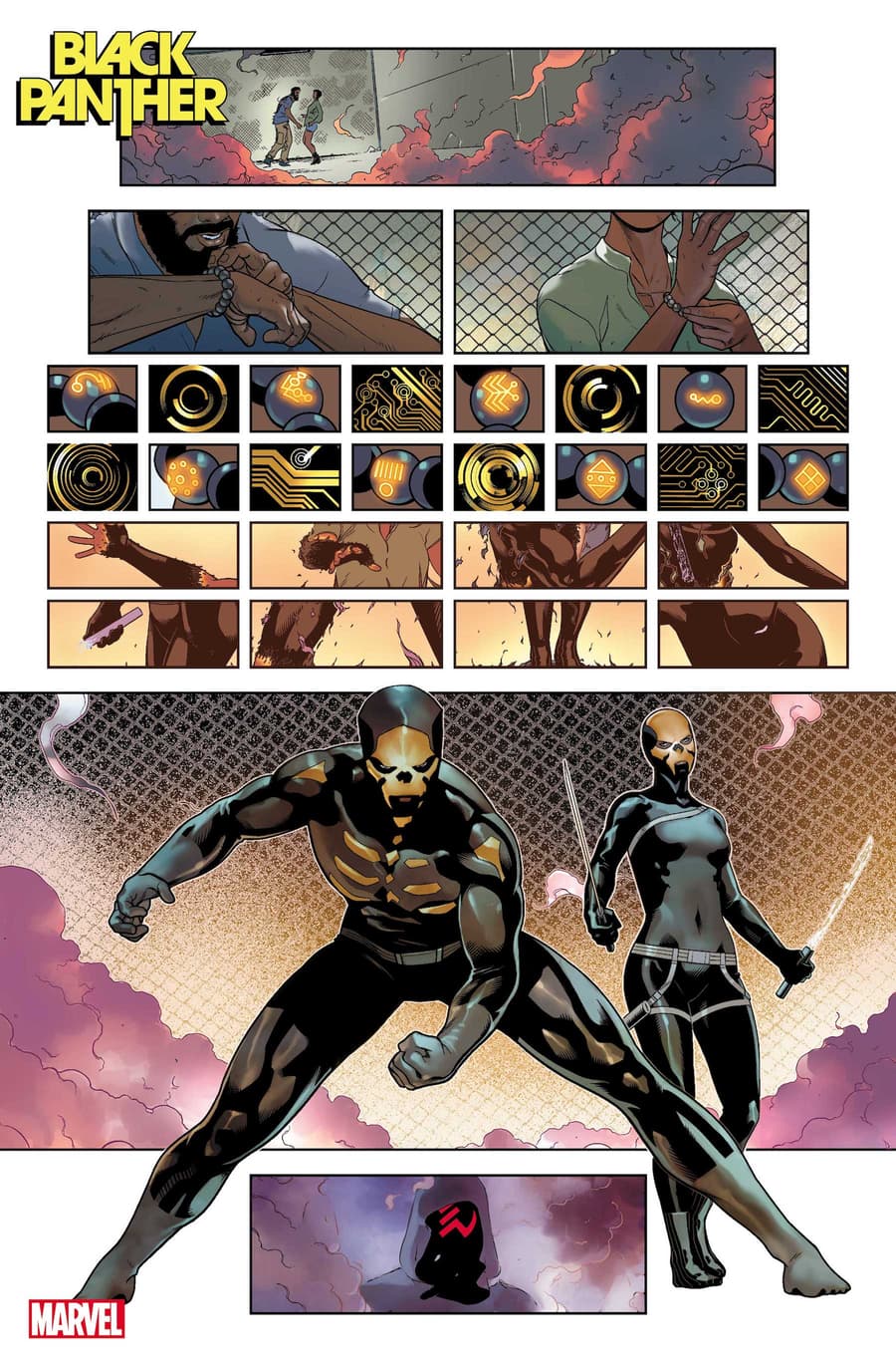 BLACK PANTHER #1 preview art by Juann Cabal with colors by Federico Blee