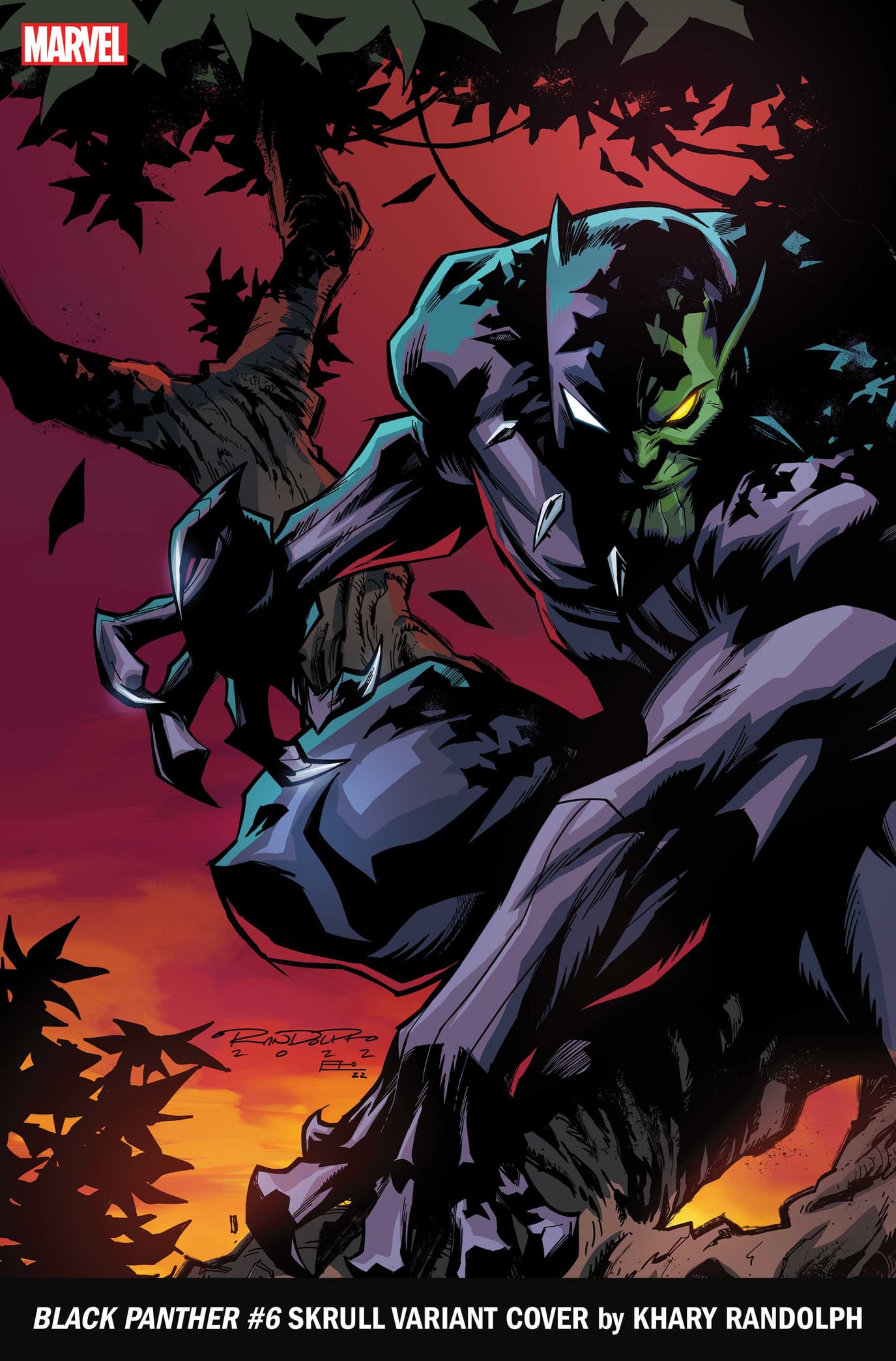 BLACK PANTHER #6 SKRULL VARIANT COVER by KHARY RANDOLPH