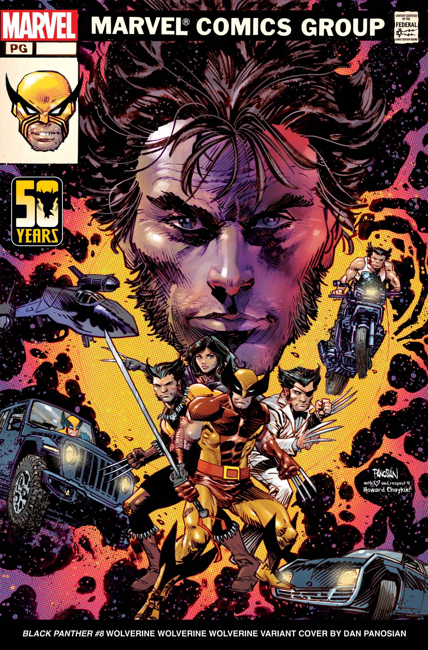 BLACK PANTHER #8 Wolverine Wolverine Wolverine Variant Cover by Dan Panosian