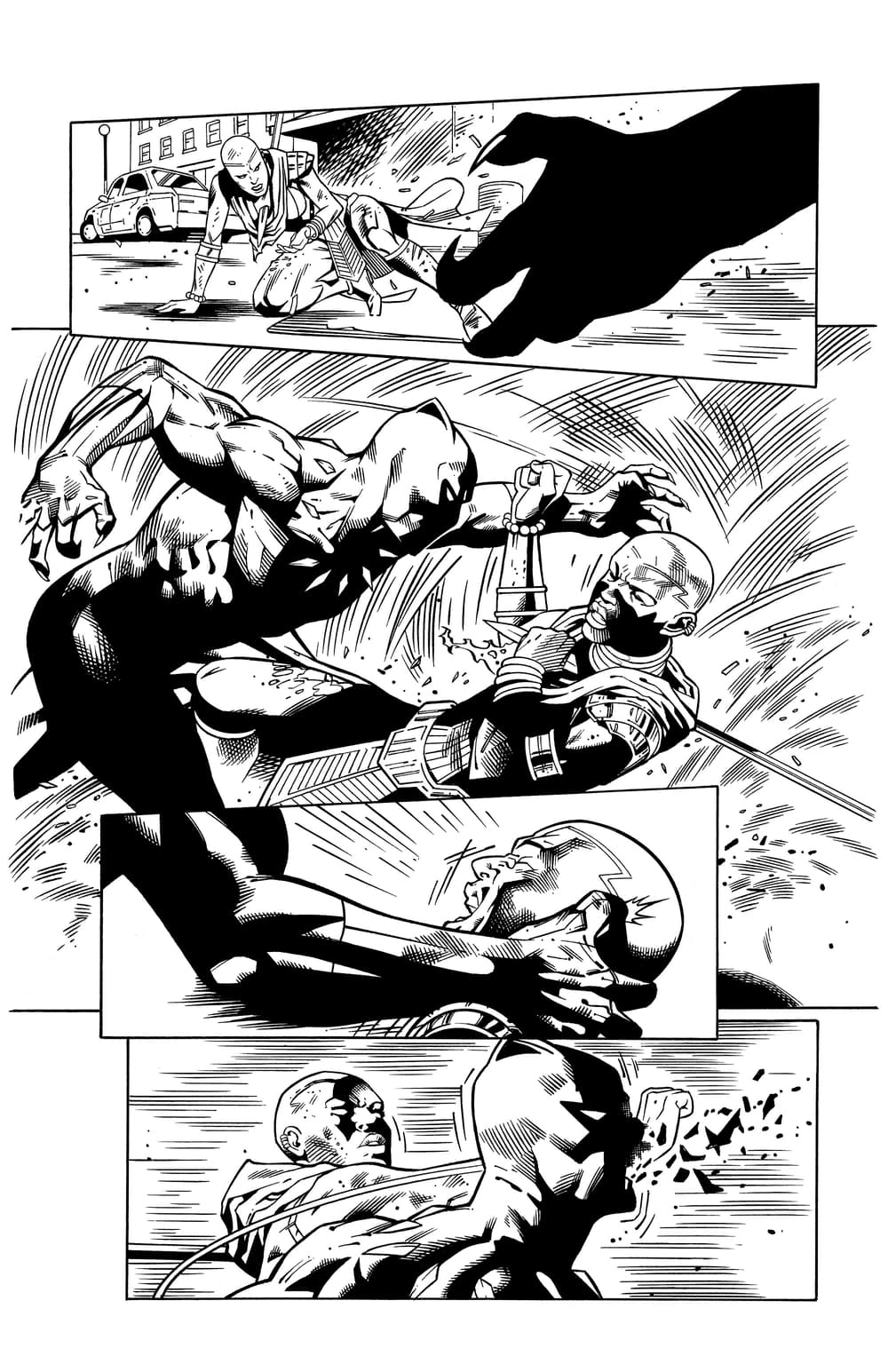 BLACK PANTHER AND THE AGENTS OF WAKANDA #2 preview inks by Lan Medina