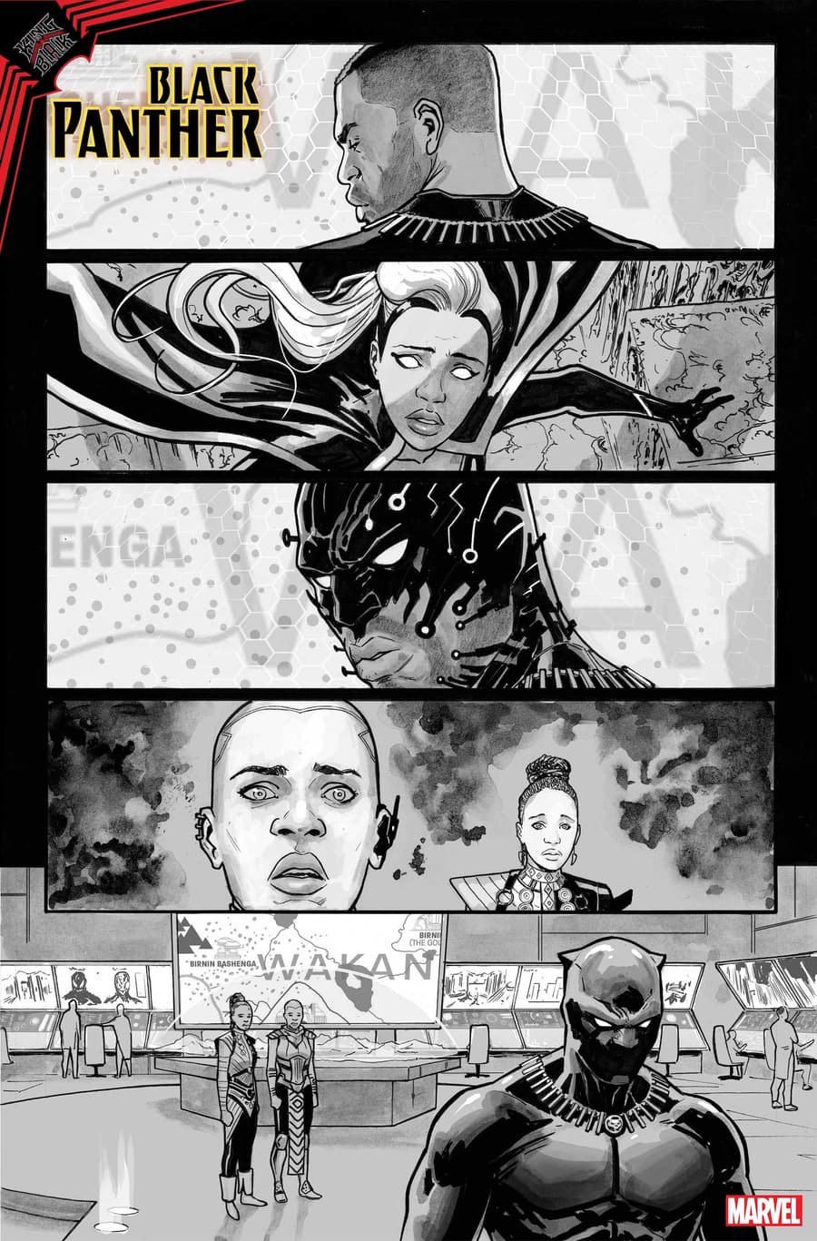 KING IN BLACK: BLACK PANTHER #1 preview inks by Germán Peralta