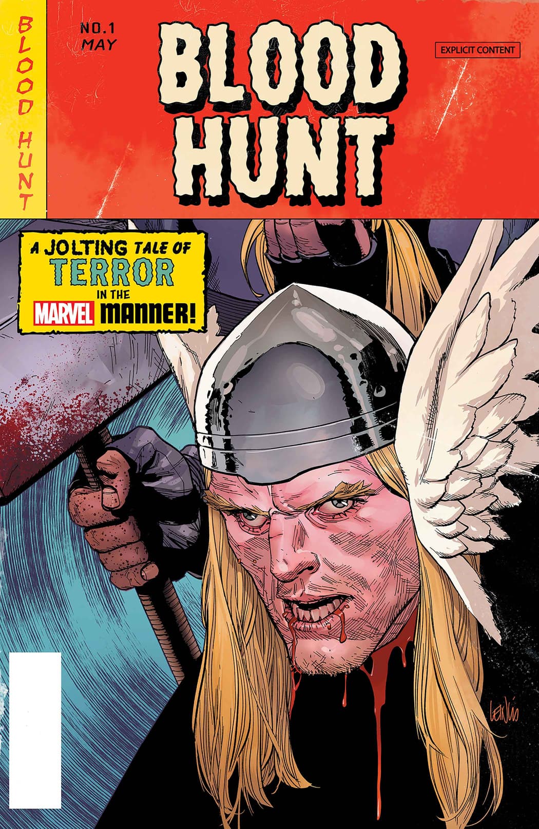 BLOOD HUNT #1 Red Band Edition Bloody Homage Variant Cover by Leinil Francis Yu