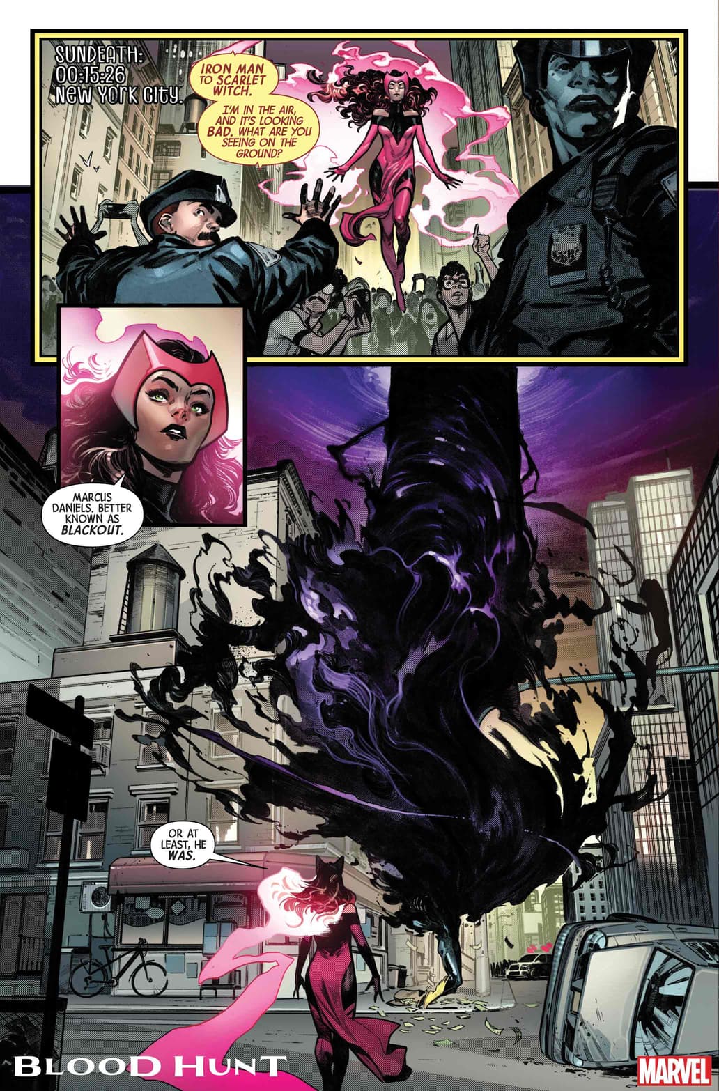 BLOOD HUNT #1 page by Jed MacKay and Pepe Larraz