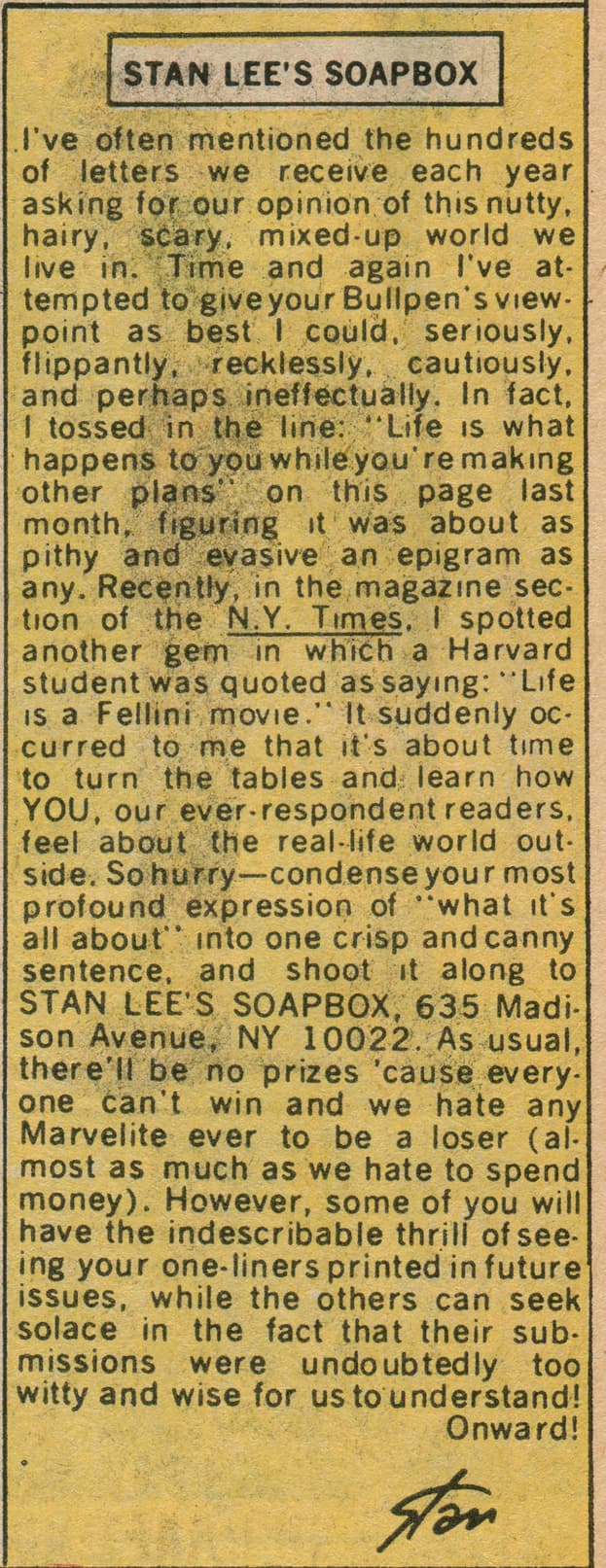 Stan's Soapbox