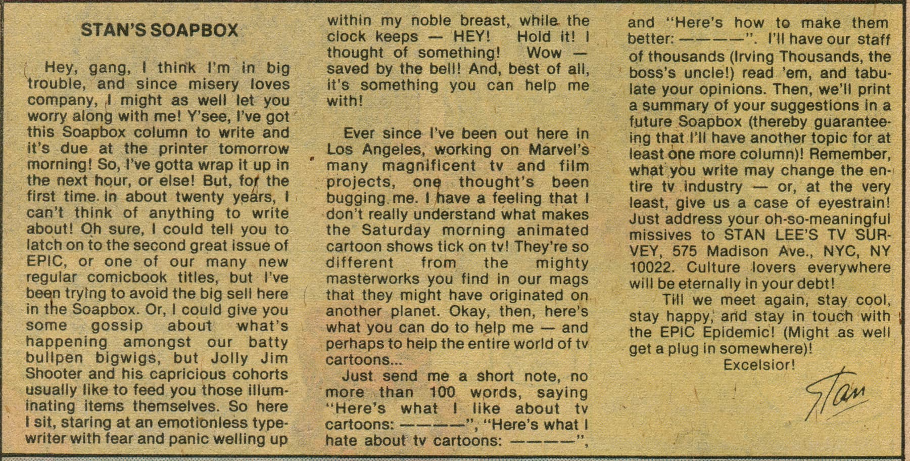 Stan's Soapbox