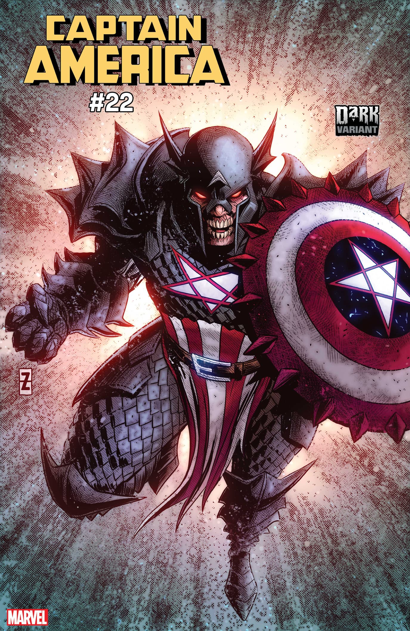 CAPTAIN AMERICA #22 DARK MARVEL VARIANT by PATCH ZIRCHER with colors by MORRY HOLLOWELL 