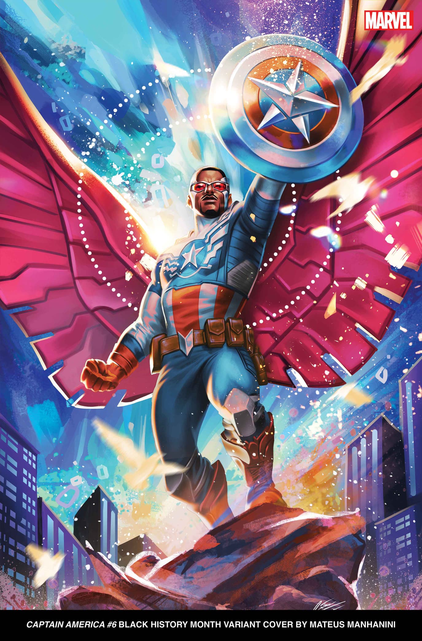 CAPTAIN AMERICA #6 Black History Month Variant Cover by Mateus Manhanini
