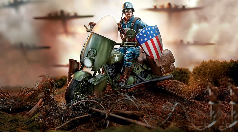 Captain America on motorcycle