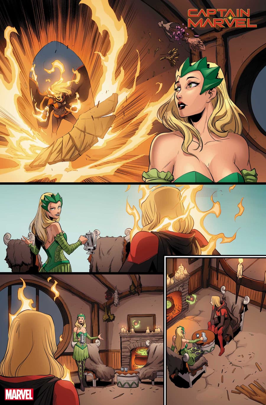 CAPTAIN MARVEL #30 preview art by Jacopo Camagni with colors by Espen Grundetjern