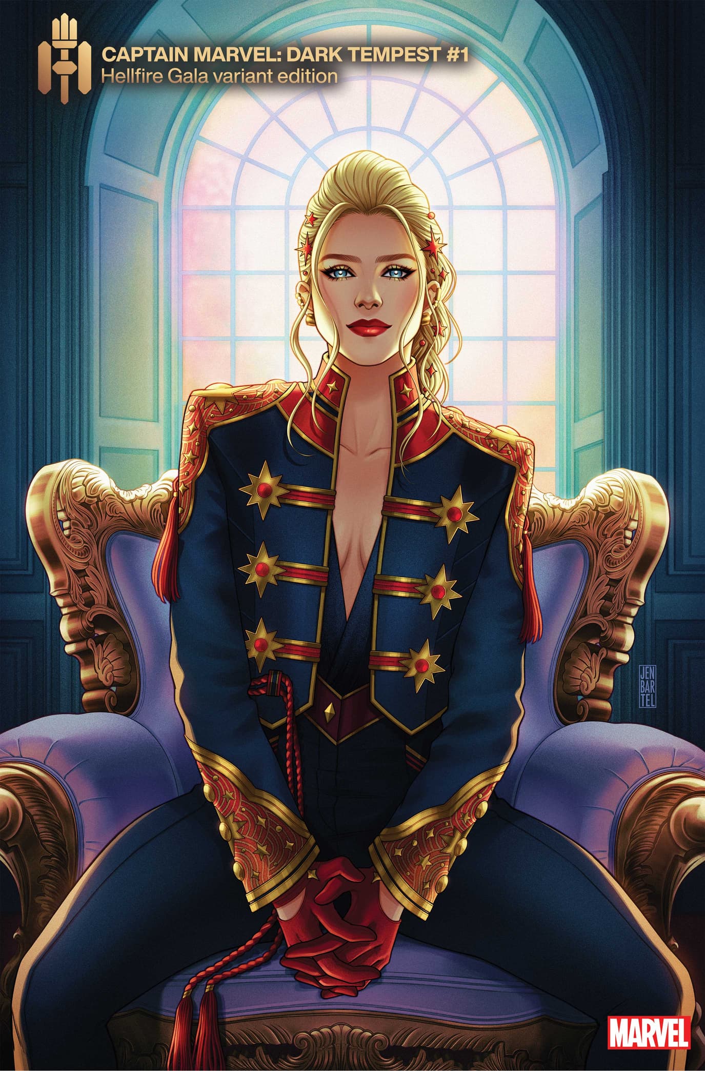 CAPTAIN MARVEL: DARK TEMPEST #1 HELLFIRE GALA VARIANT COVER BY JEN BARTEL