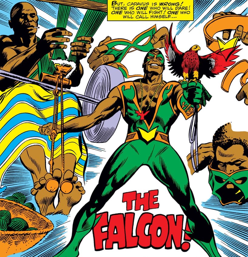 The first appearance of Falcon in CAPTAIN AMERICA (1968) #117.