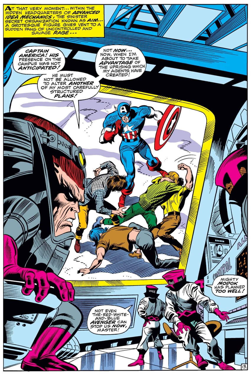 Captain America meets M.O.D.O.K. in CAPTAIN AMERICA (1968) #120.